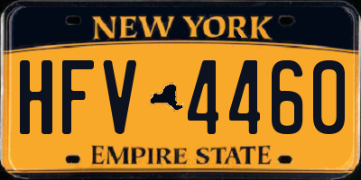 NY license plate HFV4460