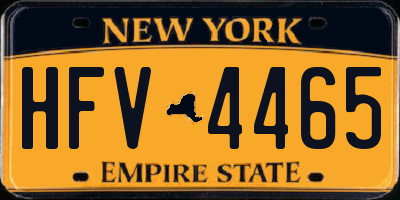 NY license plate HFV4465
