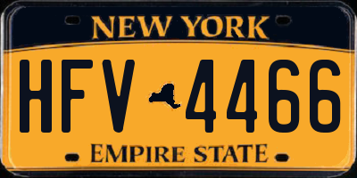 NY license plate HFV4466