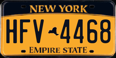 NY license plate HFV4468