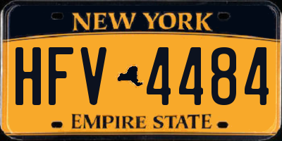 NY license plate HFV4484