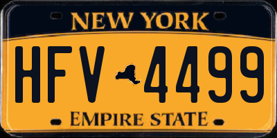 NY license plate HFV4499