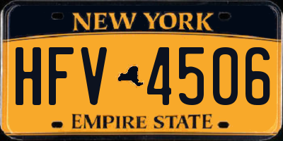 NY license plate HFV4506