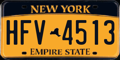 NY license plate HFV4513