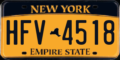 NY license plate HFV4518