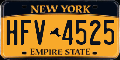 NY license plate HFV4525