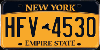 NY license plate HFV4530