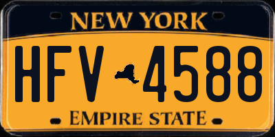 NY license plate HFV4588