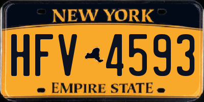 NY license plate HFV4593