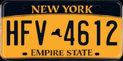 NY license plate HFV4612