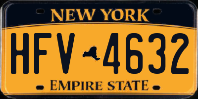 NY license plate HFV4632