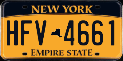 NY license plate HFV4661