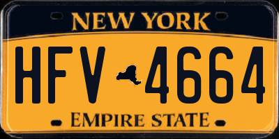 NY license plate HFV4664
