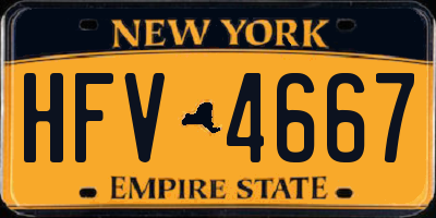 NY license plate HFV4667