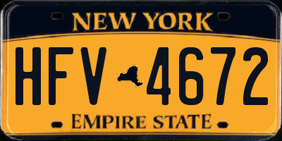NY license plate HFV4672
