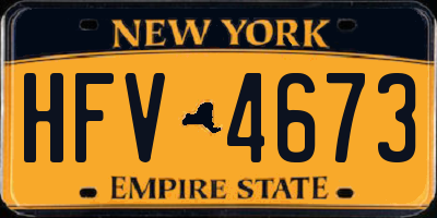 NY license plate HFV4673