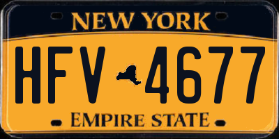 NY license plate HFV4677