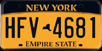 NY license plate HFV4681