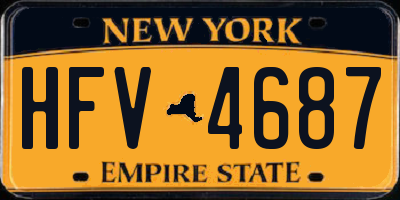 NY license plate HFV4687