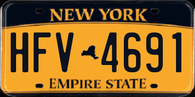 NY license plate HFV4691