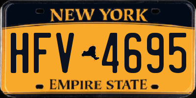 NY license plate HFV4695