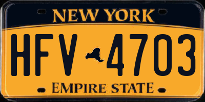 NY license plate HFV4703