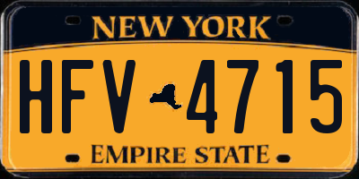 NY license plate HFV4715