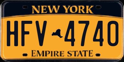 NY license plate HFV4740