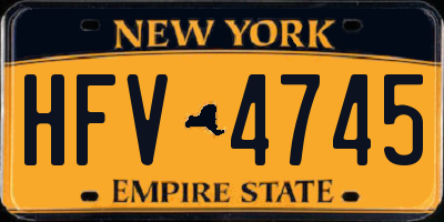 NY license plate HFV4745