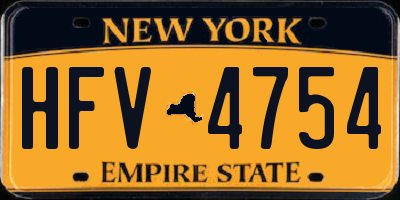 NY license plate HFV4754
