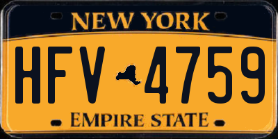 NY license plate HFV4759