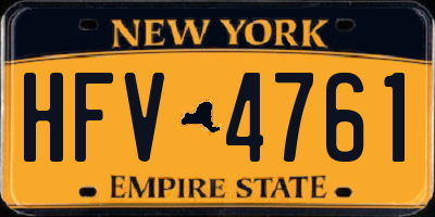 NY license plate HFV4761