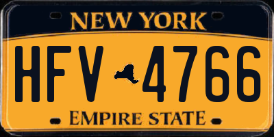 NY license plate HFV4766
