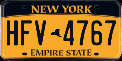 NY license plate HFV4767