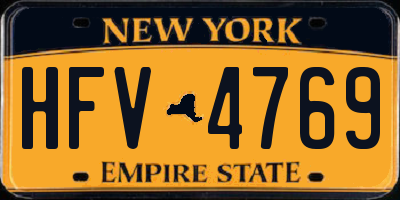NY license plate HFV4769
