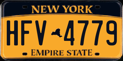 NY license plate HFV4779