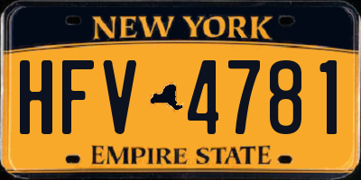 NY license plate HFV4781