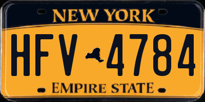 NY license plate HFV4784