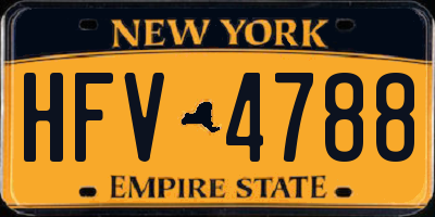 NY license plate HFV4788