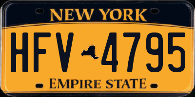 NY license plate HFV4795