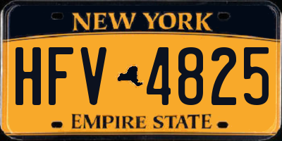 NY license plate HFV4825