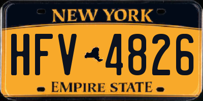 NY license plate HFV4826