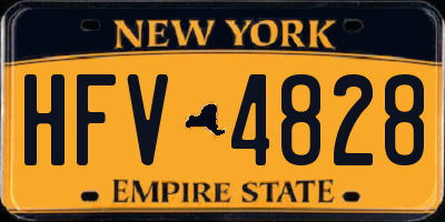 NY license plate HFV4828