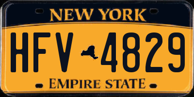 NY license plate HFV4829