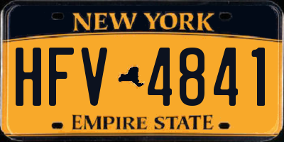 NY license plate HFV4841
