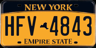 NY license plate HFV4843