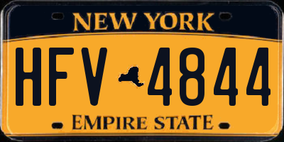 NY license plate HFV4844