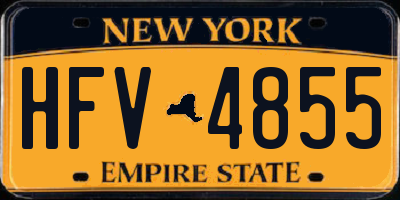 NY license plate HFV4855