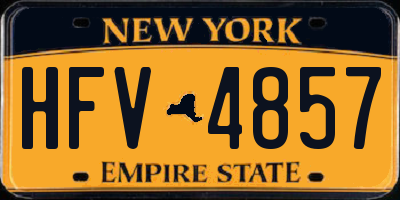 NY license plate HFV4857