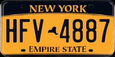 NY license plate HFV4887